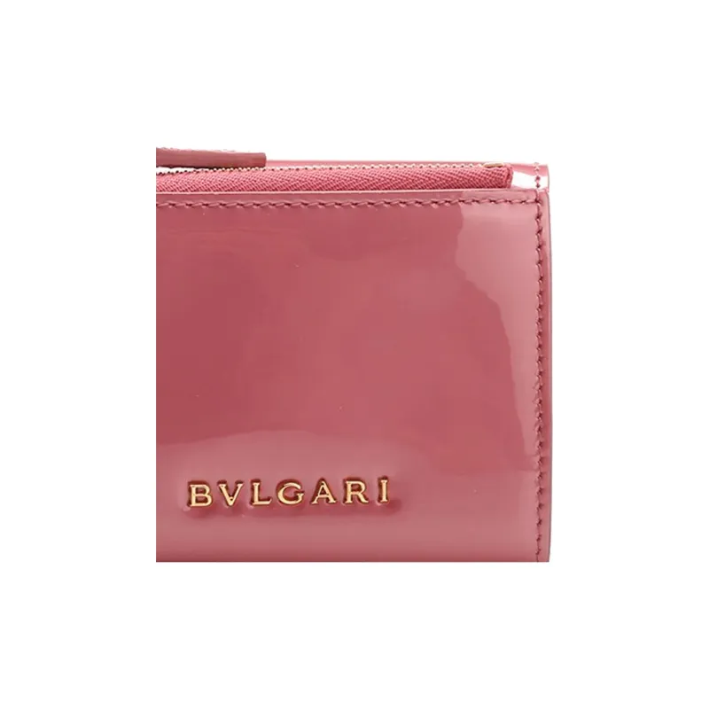 BVLGARI Cow Leather Wallet Women's Pink-3