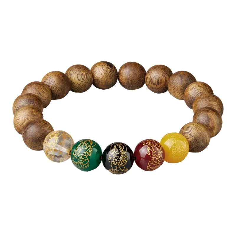 Moonstone Edge Qinan Agarwood Bracelets Unisex-0
