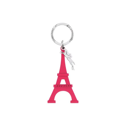 LONGCHAMP Cow Leather Keychains Unisex Pink