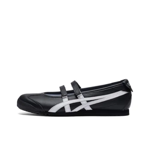 Patou x Onitsuka Tiger MEXICO 66 Flat Mary Jane Shoes Women's Black White