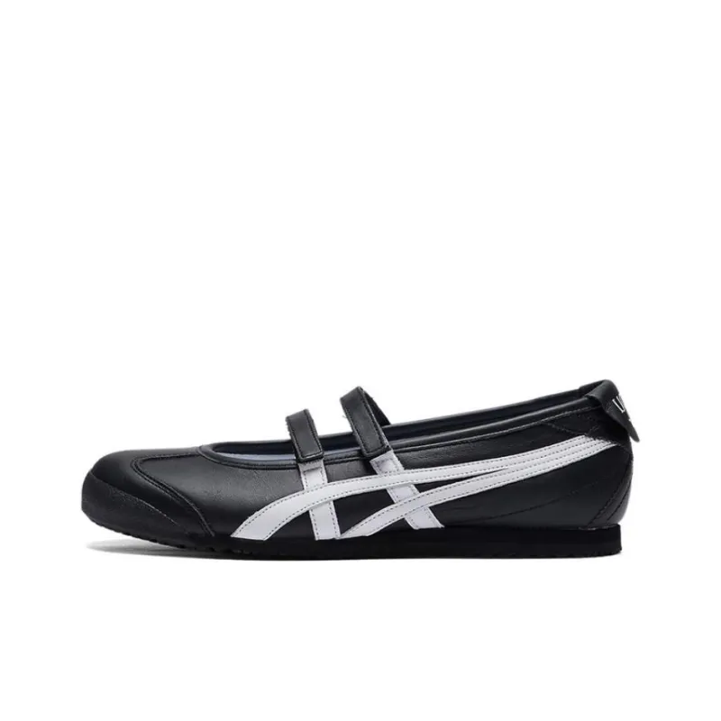 Patou x Onitsuka Tiger MEXICO 66 Flat Mary Jane Shoes Women's Black White-0