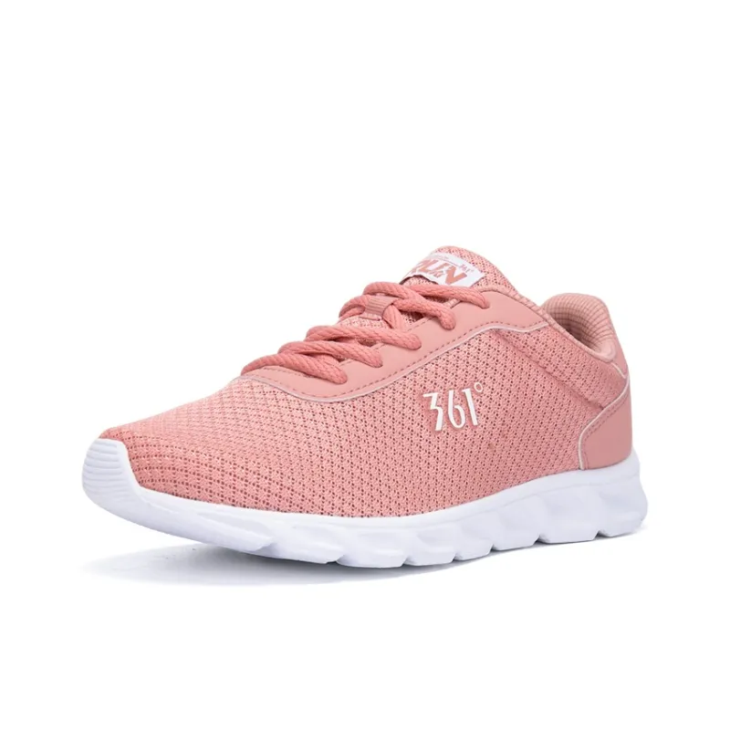 361° Cushioning Wear-Resistant Low-Top Casual Running Shoes Women's Pink White-2