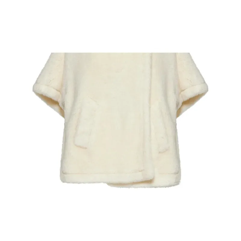 MaxMara Collared Short-Sleeved Cape Coat-5