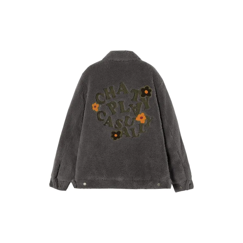 Mmlg Velvet feel Coat Unisex Dark Gray-1