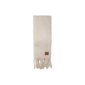 LOEWE Logo Patch Fringed Scarf