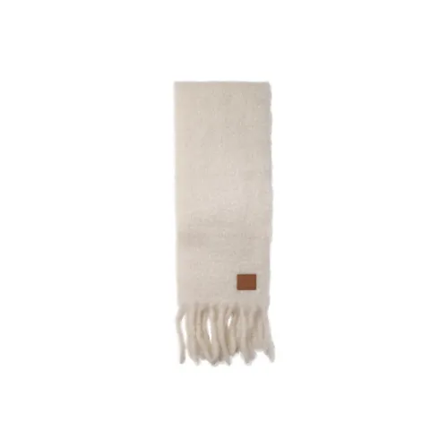 LOEWE Logo Patch Fringed Scarf