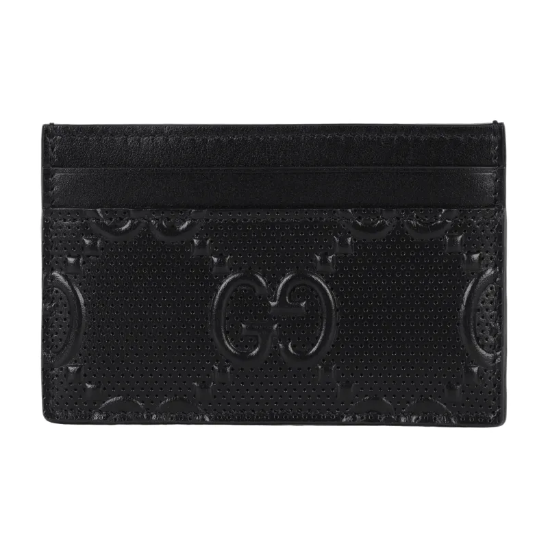 GUCCI Cow Leather Card Holder Card Holder Men's Black-0