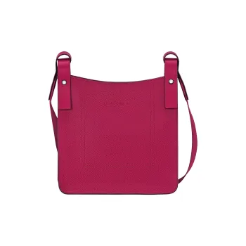 LONGCHAMP Le Foulonné Cow Leather Shoulder Bag, Crossbody Bag Small Size Women's Beetroot Color