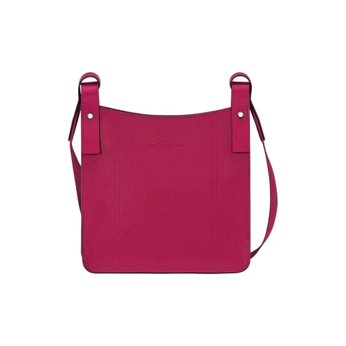 LONGCHAMP Le Foulonné Cow Leather Shoulder Bag, Crossbody Bag Small Size Women's Beetroot Color
