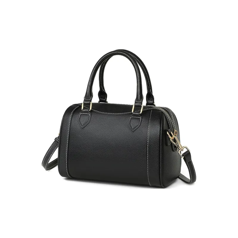 COMELY Cow Leather Patchwork Synthetic Leather One Shoulder Handbags Regular Women's Black-2