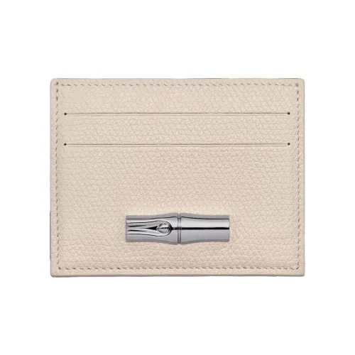 LONGCHAMP Le Roseau Calfskin Card Holder Women's White Paper Color