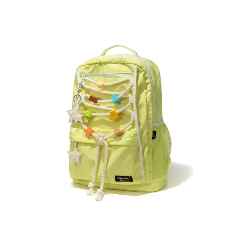 SHUNYIDE Nylon Fabric Backpack Medium Size Unisex Jasmine White/Jelly Bubble Yellow-1