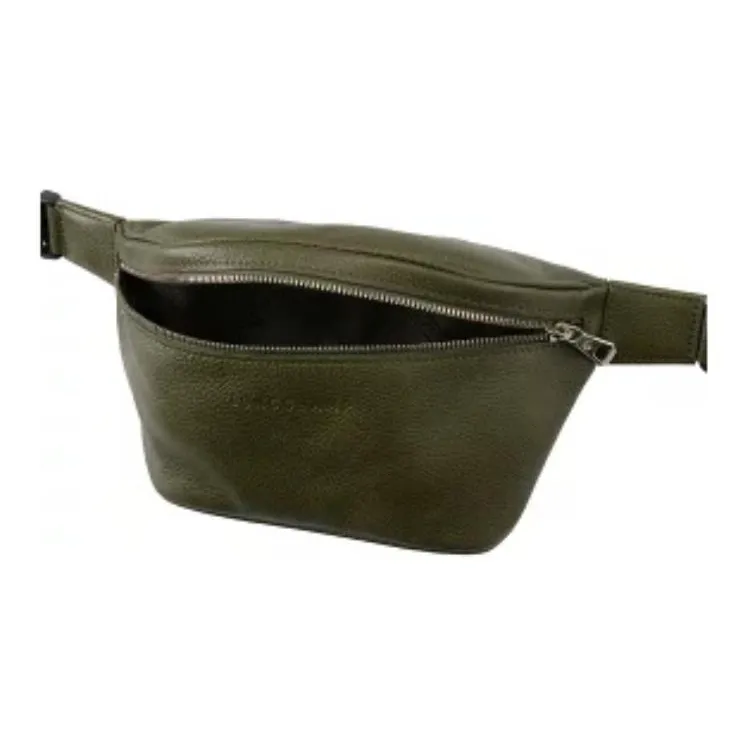 LONGCHAMP Le Foulonné Cow Leather Fanny Pack Medium Size Women's Khaki-3