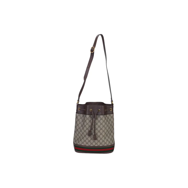 GUCCI Ophidia Canvas With Leather Bucket Bag Crossbody Bag Regular Women's Ebony/Brown-0