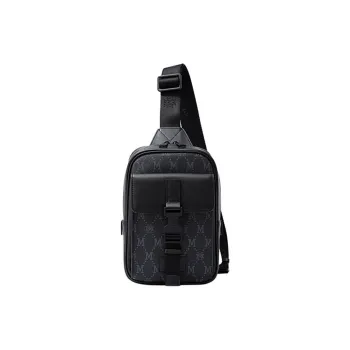 FION Mountain And Sea Journey Series Artificial Leather Sling Bag Regular Men's Classic Black