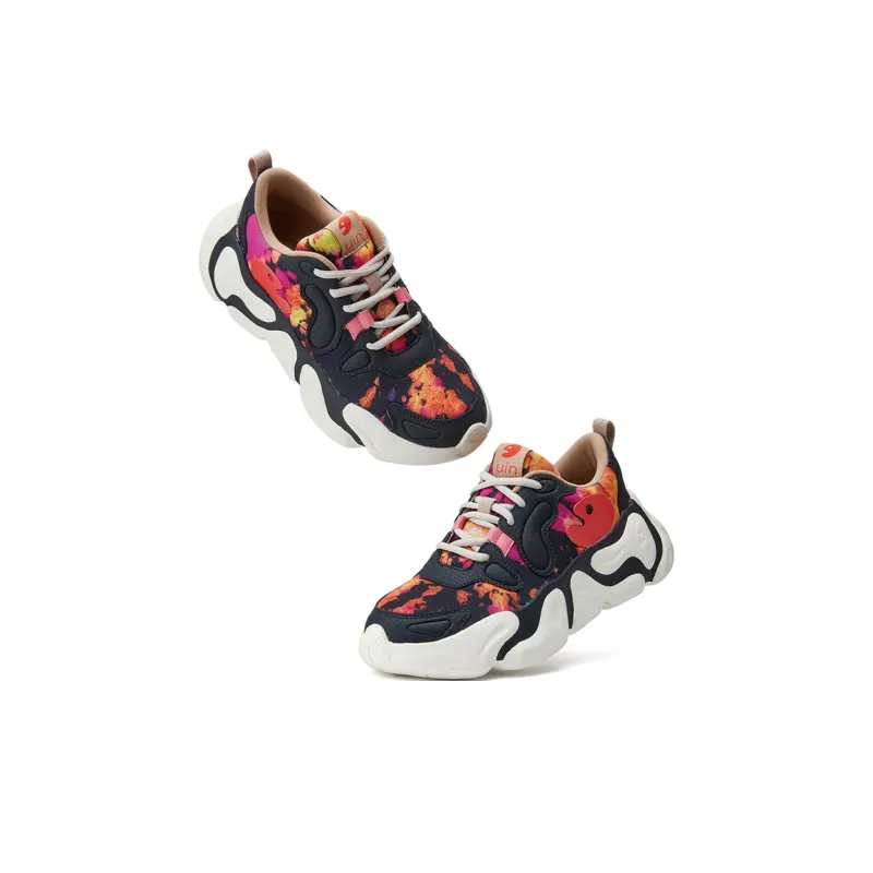 U.IN Painted Travel Shoes Low Top Chunky Sneakers Unisex-2