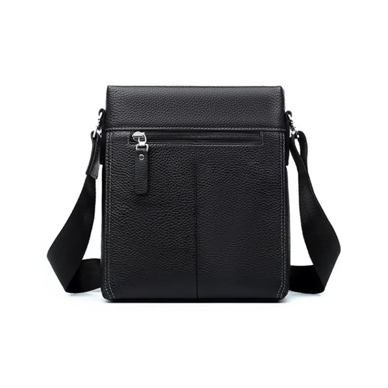 LARTIGENT Cow Leather Shoulder Bag, Crossbody Bag Regular Men's Black-3