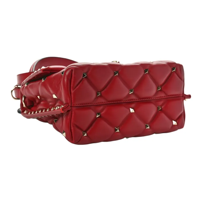 Valentino Cow Leather Shoulder Bag Crossbody Bag Handbag Women's Deep Red-3