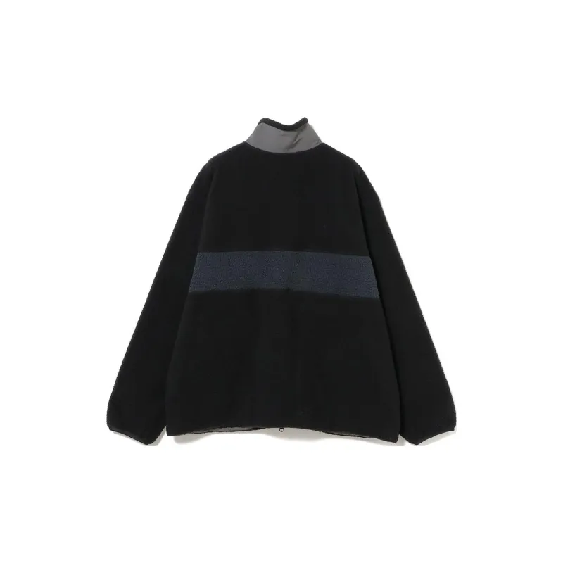 Beams FW24 FARAH Velvet-feel Coat Men's Black-1