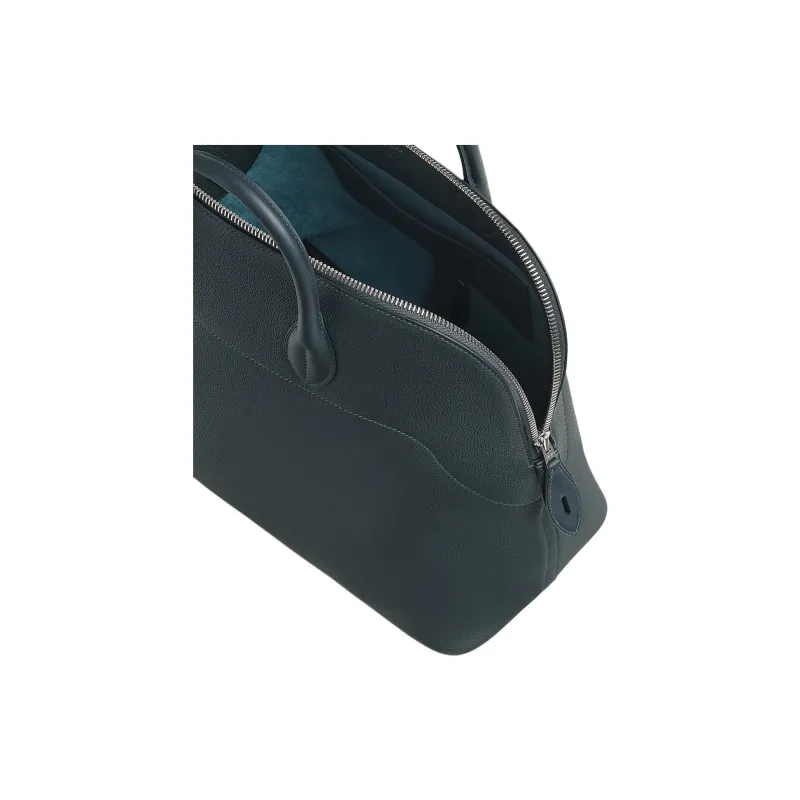 HERMES Bolide Togo Leather With Swift Calfskin Portable Crossbody Bag Shoulder Bag Men's Z7 Bleu Ocean Deep Sea Blue-3