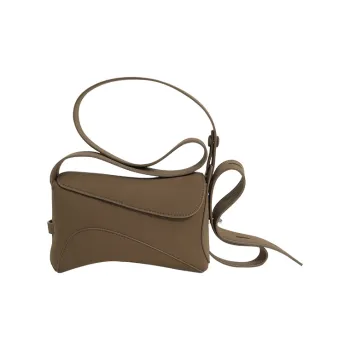STAR TOWN Microfiber Synthetic Leather Ribbon Bag Crossbody Bag Trumpets Unisex Wheat Bran Brown
