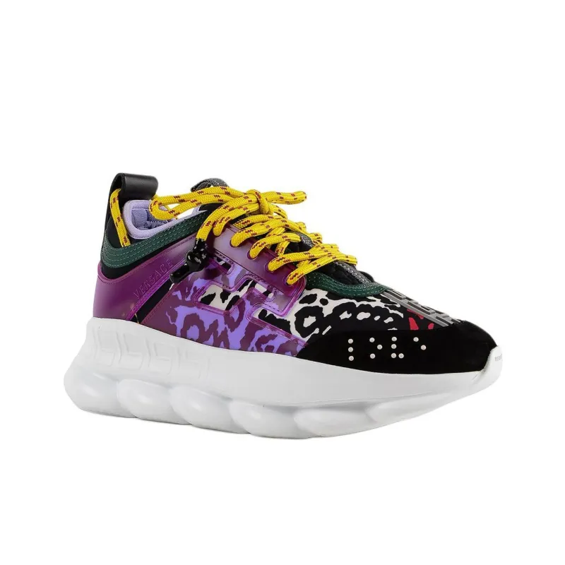 VERSACE Chain Reaction Low Top Casual Shoes Women's Purple-2