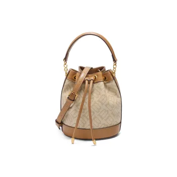 BELLE Artificial Leather One Shoulder Handbag Crossbody Bag Bucket Bag Medium Size Women's Apricot/Coffee