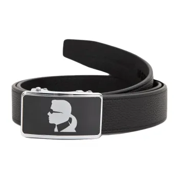 KARL LAGERFELD Top Grain Cow Leather Belts Unisex Width 34mm