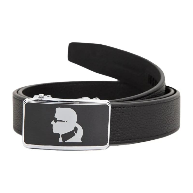 KARL LAGERFELD Top Grain Cow Leather Belts Unisex Width 34mm-0