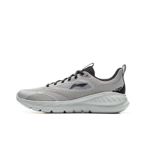 LiNing EasyFit Fle Abrasion Resistant Breathable Low Top Casual Running Shoes Men's Gray Black