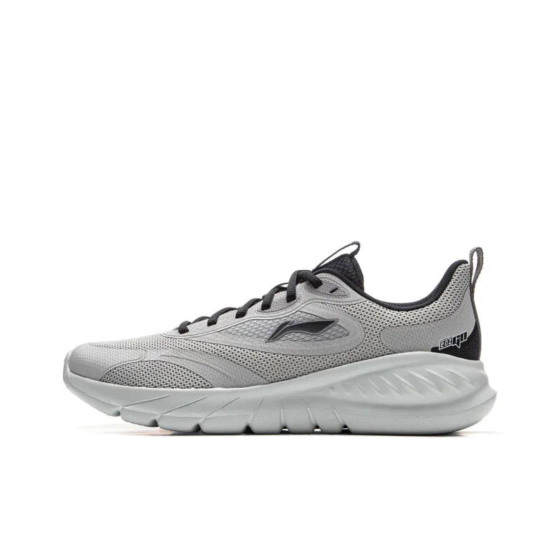 LiNing EasyFit Fle Abrasion Resistant Breathable Low Top Casual Running Shoes Men's Gray Black-0