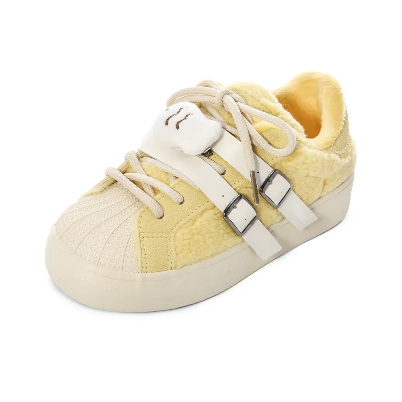 Lovely You Warm Wear-Resistant Lightweight Low-Top Skateboard Shoes Women's-11