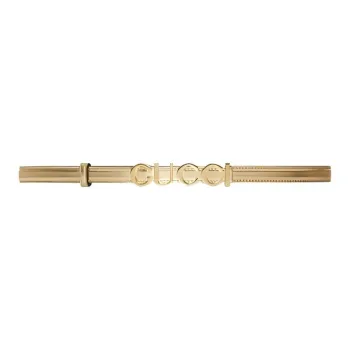 GUCCI Leather Leather Belts Women's Gold Width 1.5CM