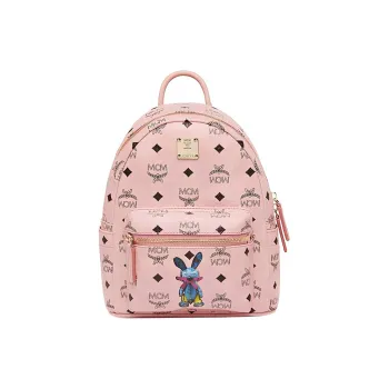 MCM Stark Visetos PVC Polyvinyl Chloride Backpack Mini Women's Cherry Blossom Pink