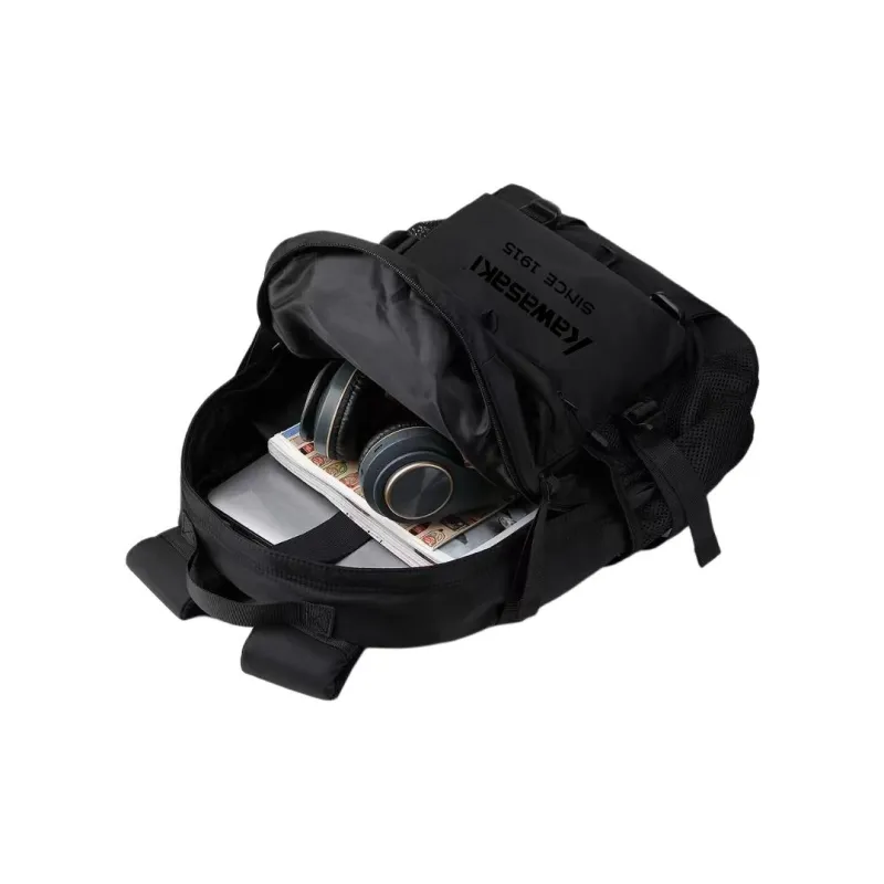 Kawasaki Polyester Backpack Unisex Black-4