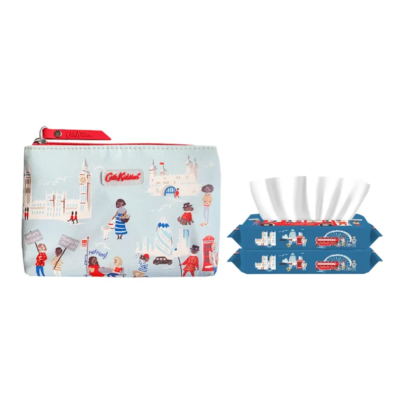 Cath Kidston Silky Ultra-Soft Facial Towel And Makeup Bag Combo Portable Cleaning-1