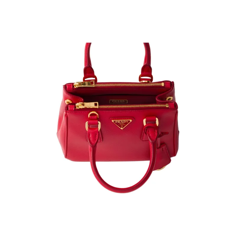 PRADA Galleria Killer Bag Leather Shoulder Bag Crossbody Bag Handbag Extra Mini Women's Red-3