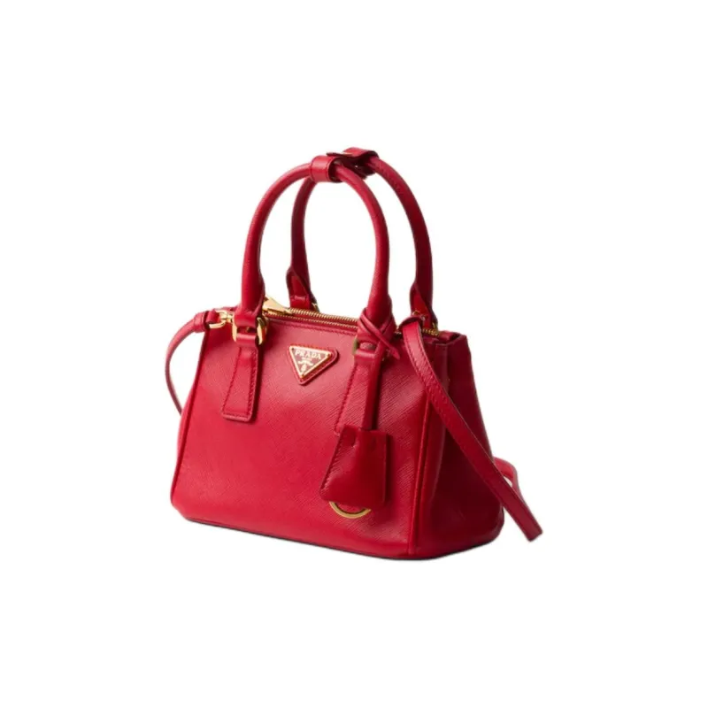 PRADA Galleria Killer Bag Leather Shoulder Bag Crossbody Bag Handbag Extra Mini Women's Red-1