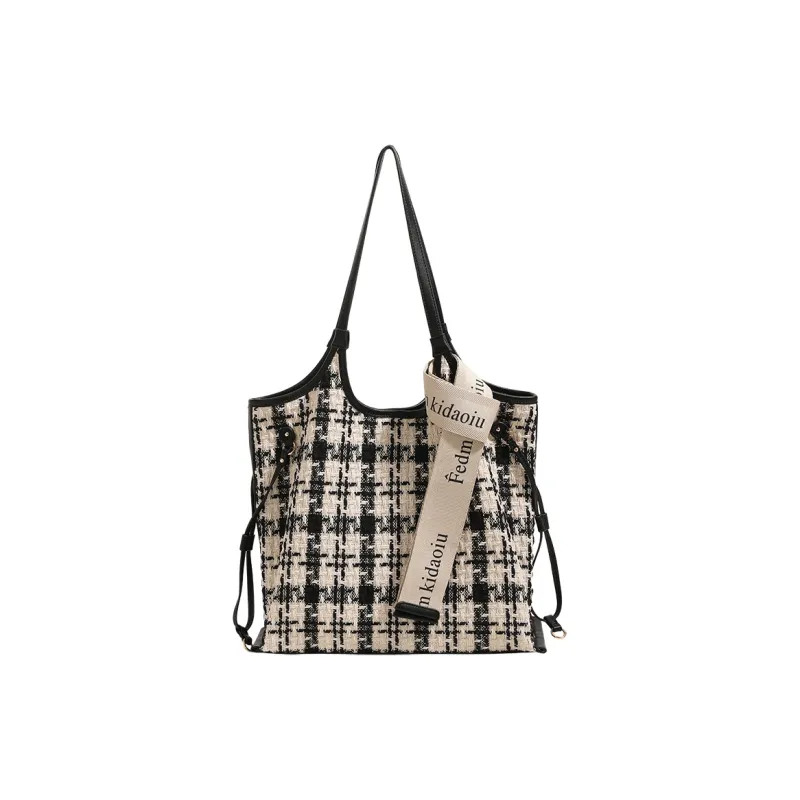 H YXIANG Woolen Tote Bag Shopping Bag Crossbody Bag Shoulder Bag Women's Black-0