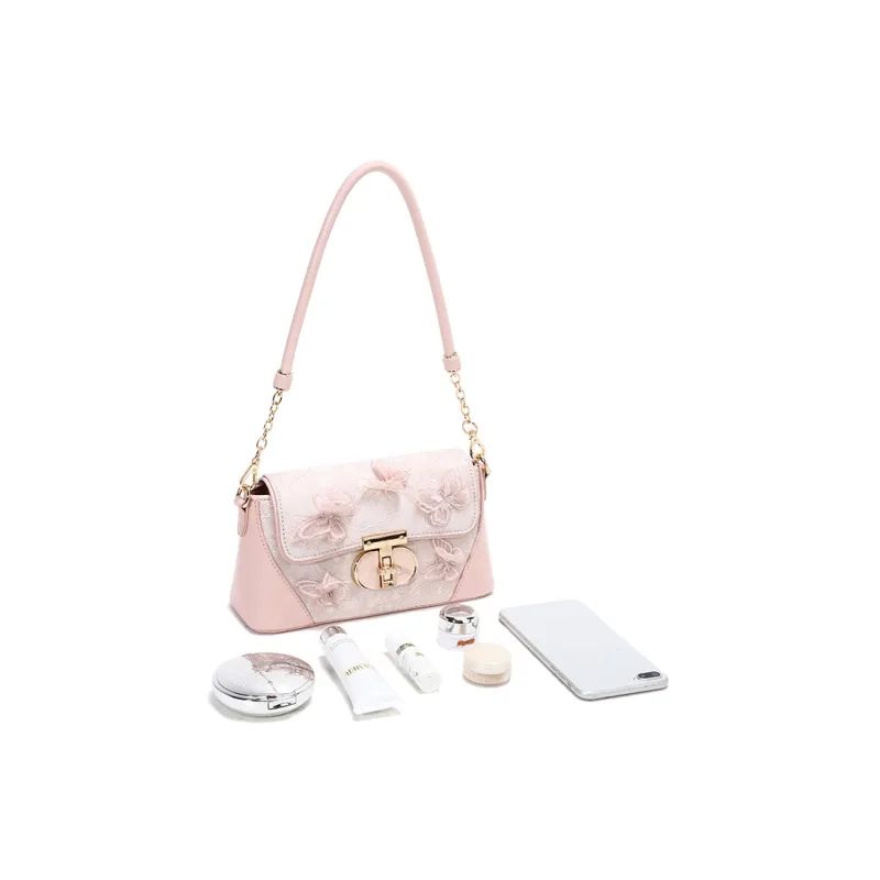 Carit&Koty Polyurethane Synthetic Leather Handbag Shoulder Bag Crossbody Bag Medium Size Women's Pink White Black-12