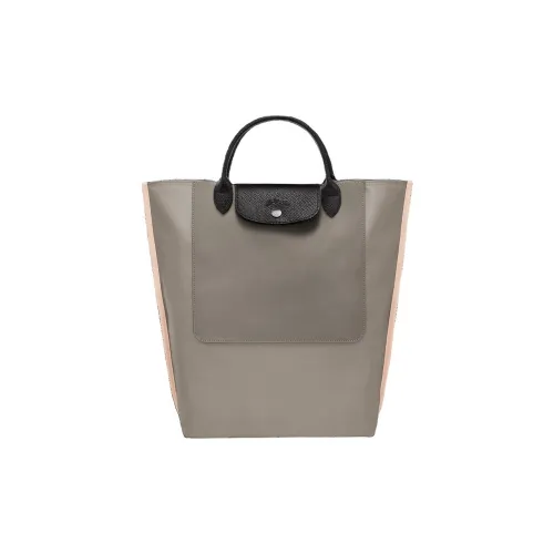 LONGCHAMP Canvas Tote Bag Shopping Bag Handbag Medium Size Women's Dove Color