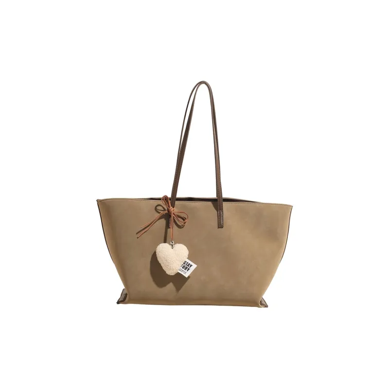 LUVISTRUE Faux Suede Shoulder Bag Tote Regular Women's Black/Coffee/Green/Yellow Brown-12