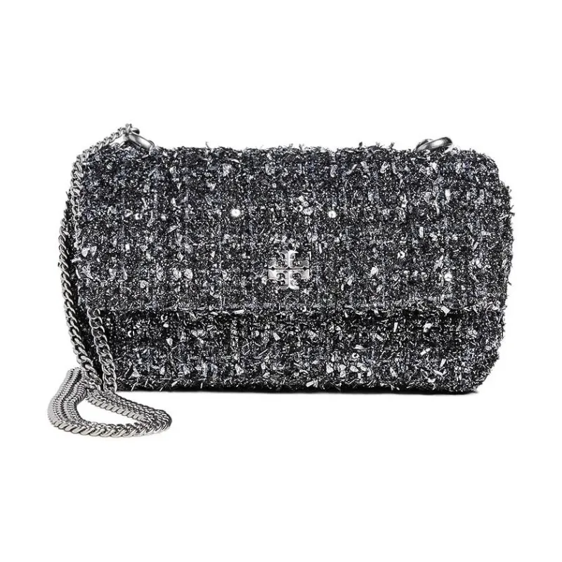 TORY BURCH Kira Tweed Portable Crossbody Bag, Shoulder Bag Mini Women's Black-1