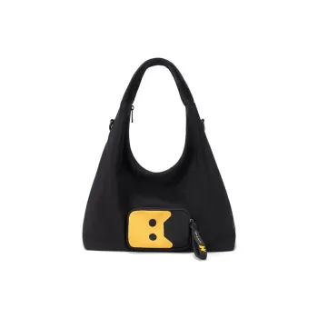 NOXXON Nylon Fabric Shoulder Bag Medium Size Women's Obsidian Black/Khaki/Military Green