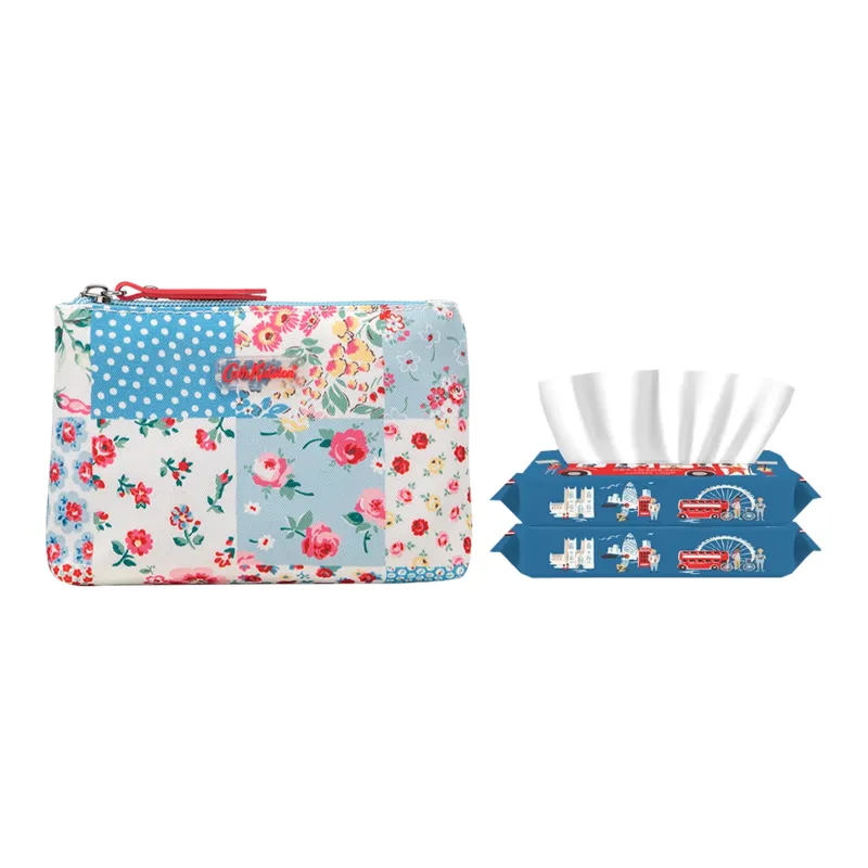 Cath Kidston Silky Ultra-Soft Facial Towel And Makeup Bag Combo Portable Cleaning-2