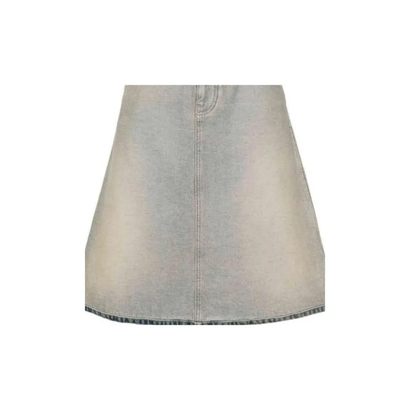 Balenciaga Vintage Effect Denim Midi Skirt-3