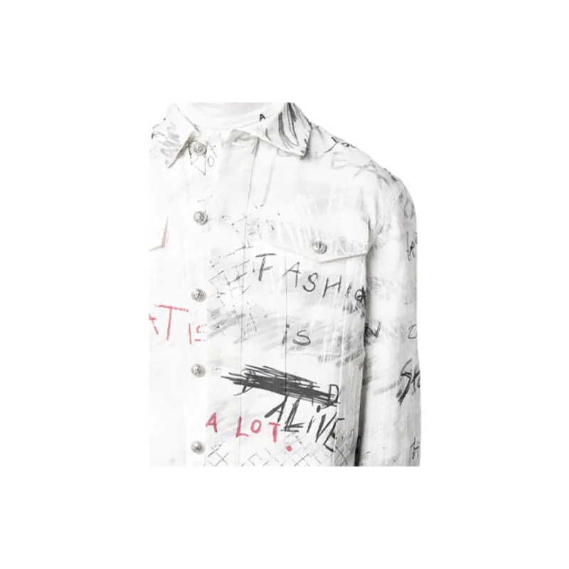 BALMAIN Denim Jackets Men White-4