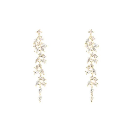 Peach Tea Zircon Earrings Women's-0