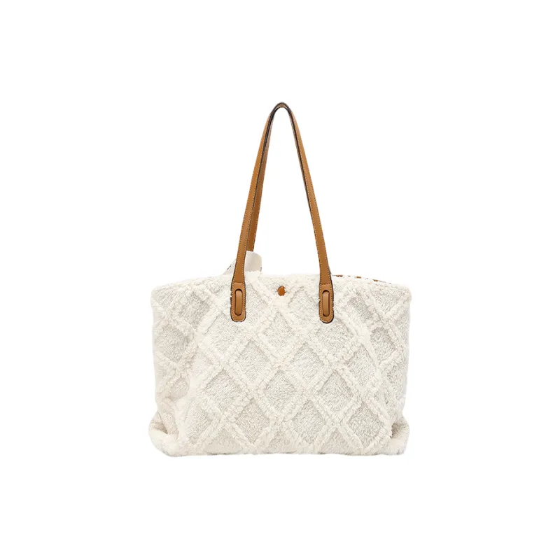 PAYOT Artificial Plush Shoulder Bag Regular Women's Ecru-3