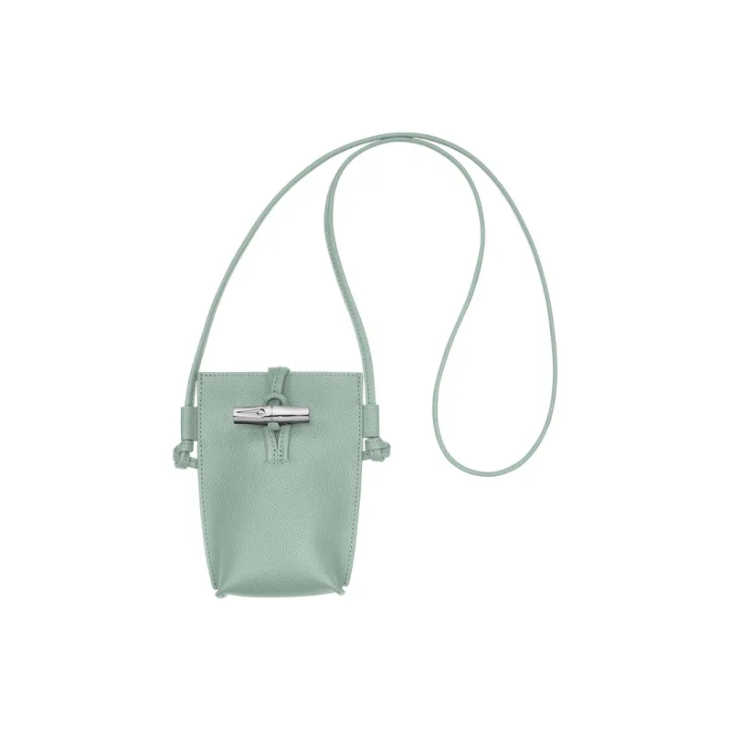 LONGCHAMP Le Roseau Cow Leather Cell Phone Pouch Crossbody Bag Regular Women's Celadon Green-0